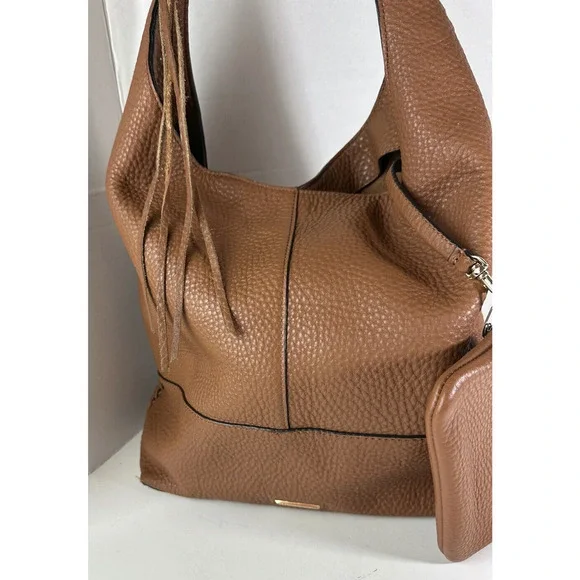 Rebecca Minkoff Leather Unlined Slouchy Hobo With Whipstitch Almond Bag Tassel - Picture 8 of 12